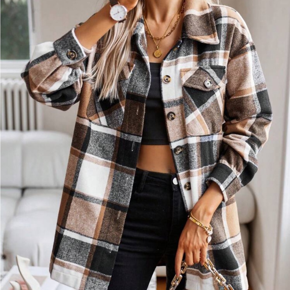 New  flannel button down jacket - Picture 6 of 6